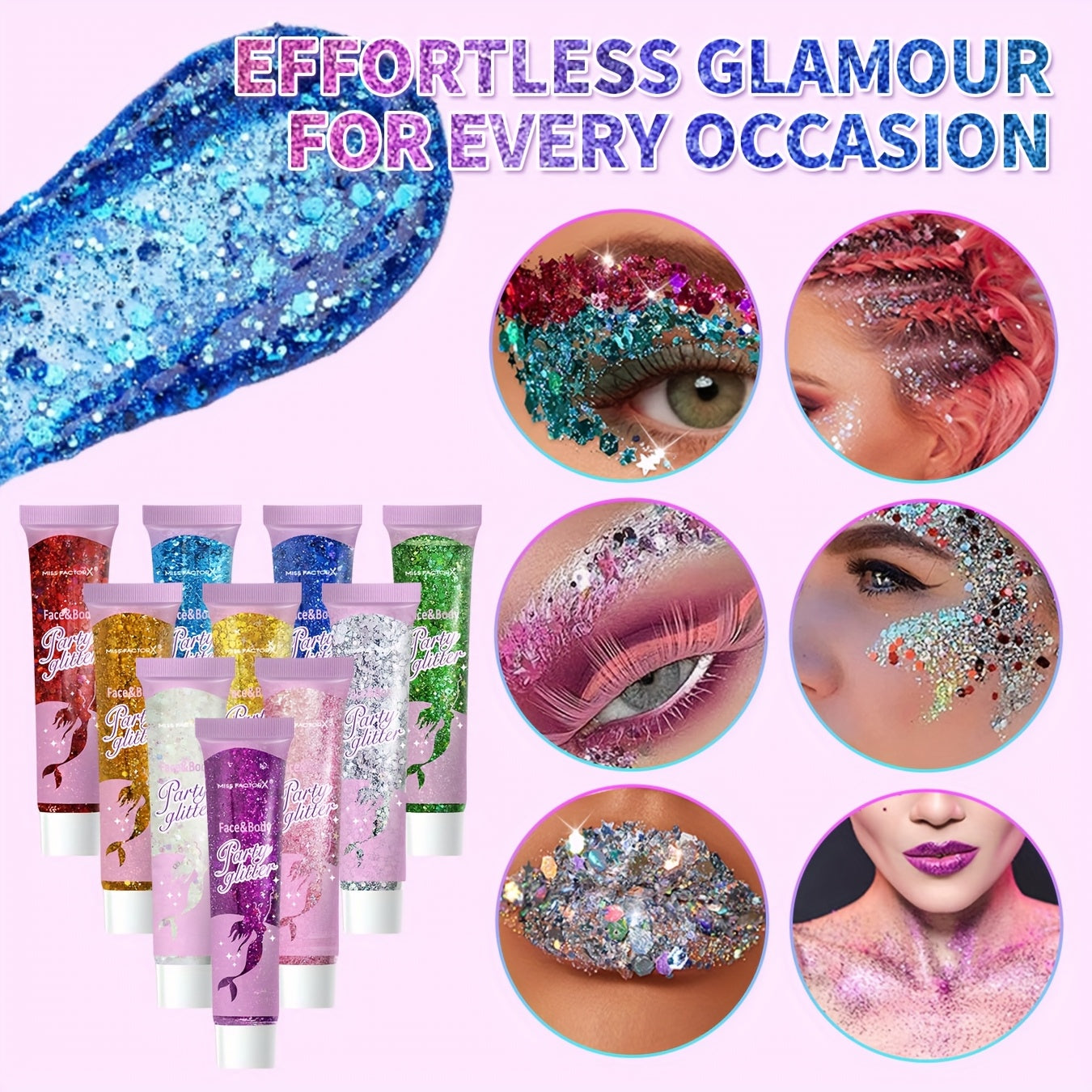 Face Glitter Body Glitter Transparent White Glitter Gel