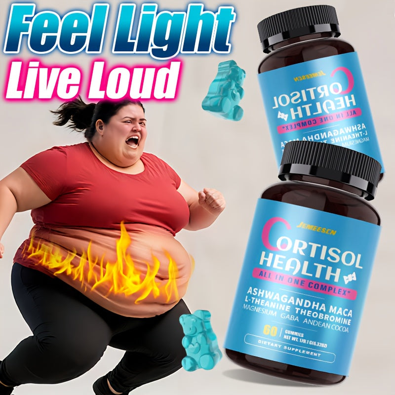 Cortisol Balance Fruity Gummies - Energy, Stress & Cortisol Support To Promote Restful Sleep And Mood - With Maca, L-Theanine & Magnesium