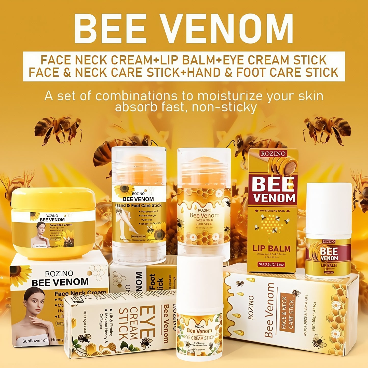 Bee Care Set Lips Face Neck Hands Feet Whole Body Care