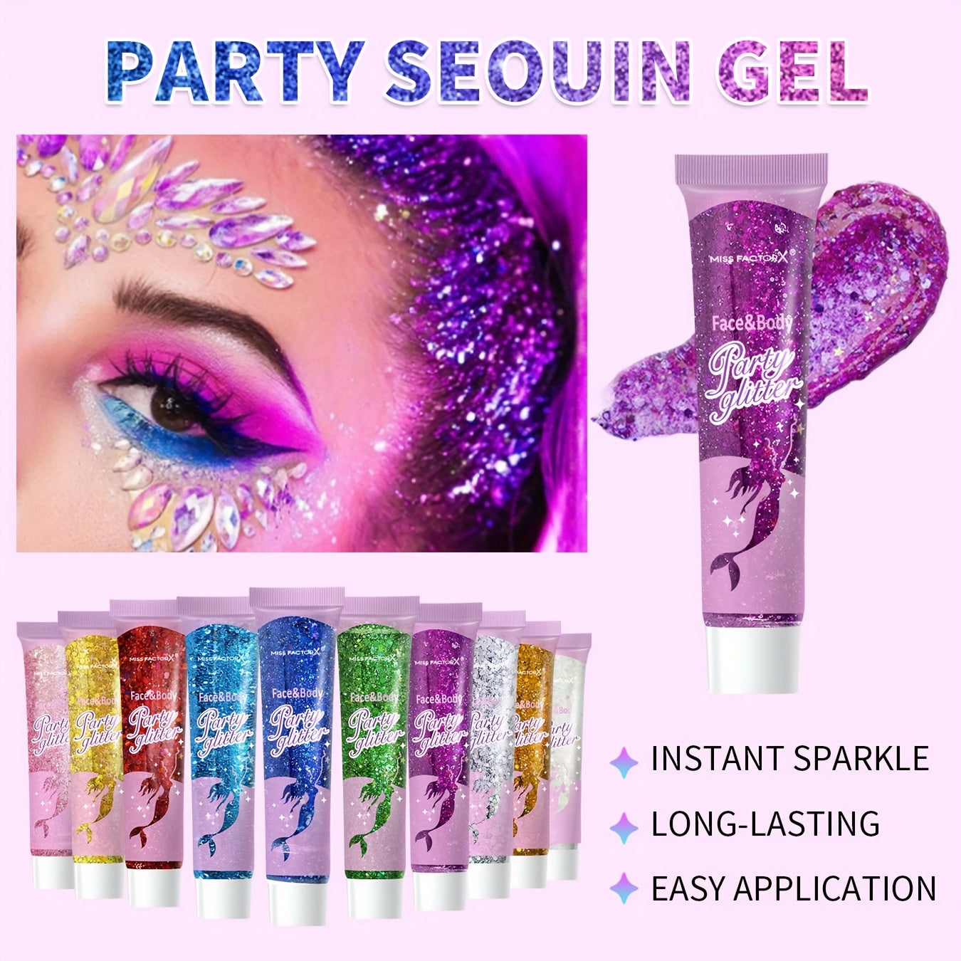 Face Glitter Body Glitter Transparent White Glitter Gel