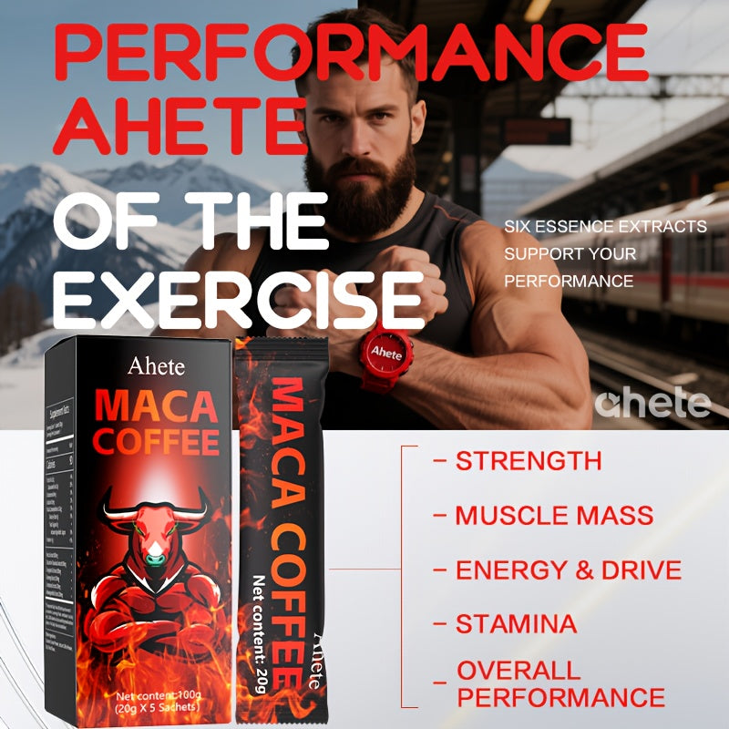 Maca Energy Coffee, High-quality Coffee Bean Powder Paired with Maca Root, Dongge Ali, Ginseng, Cordyceps Sinensis, Ashwagandha