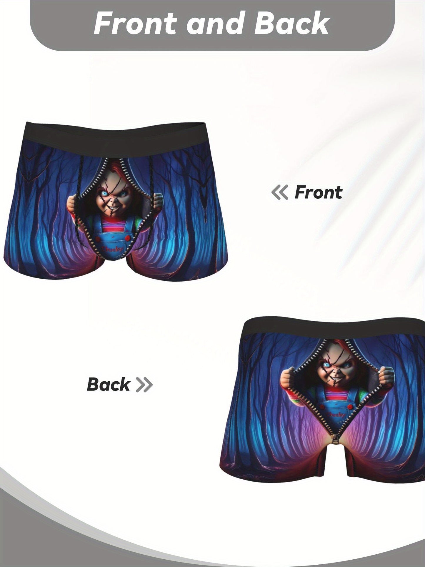 Men's Horror Movie Graphic Boxer Briefs Stretch