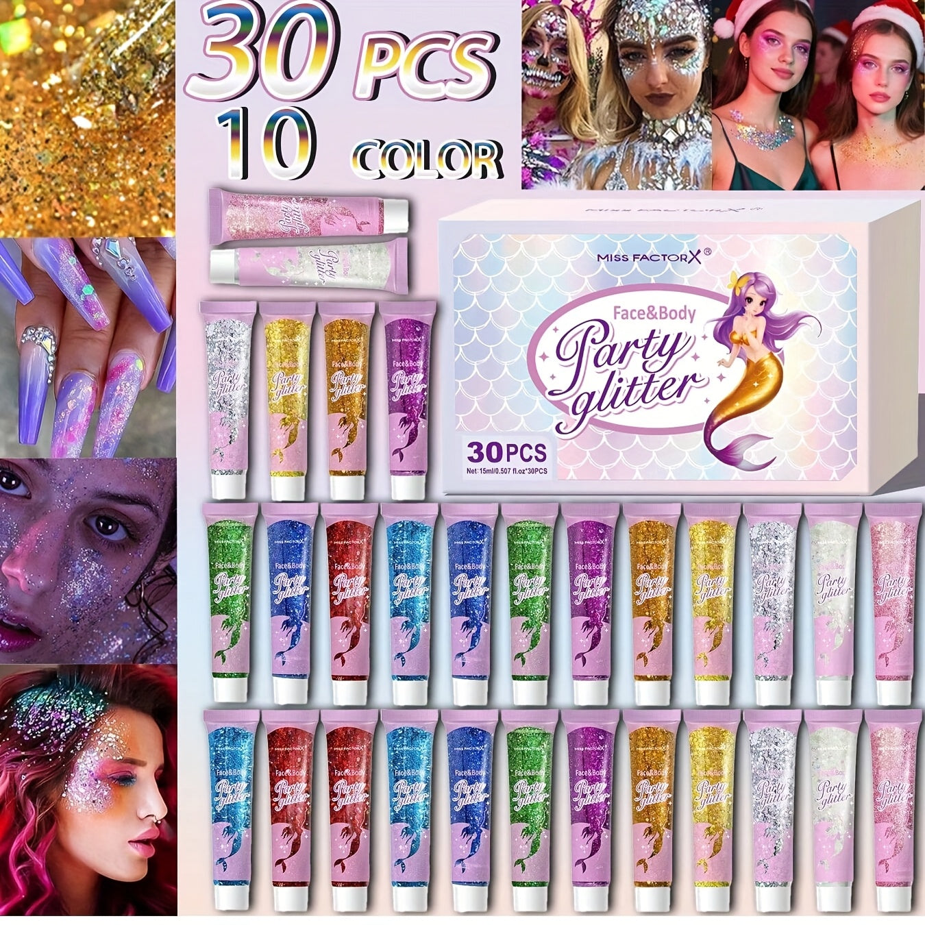 Face Glitter Body Glitter Transparent White Glitter Gel