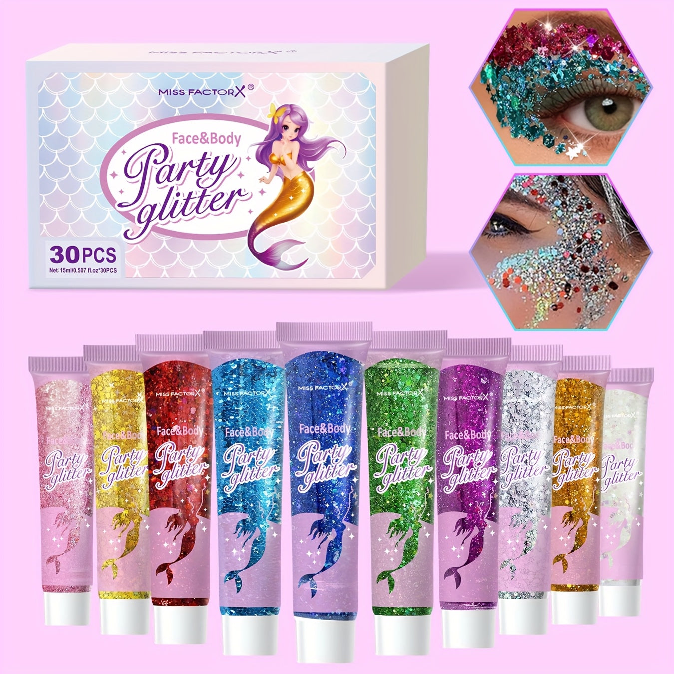 Face Glitter Body Glitter Transparent White Glitter Gel