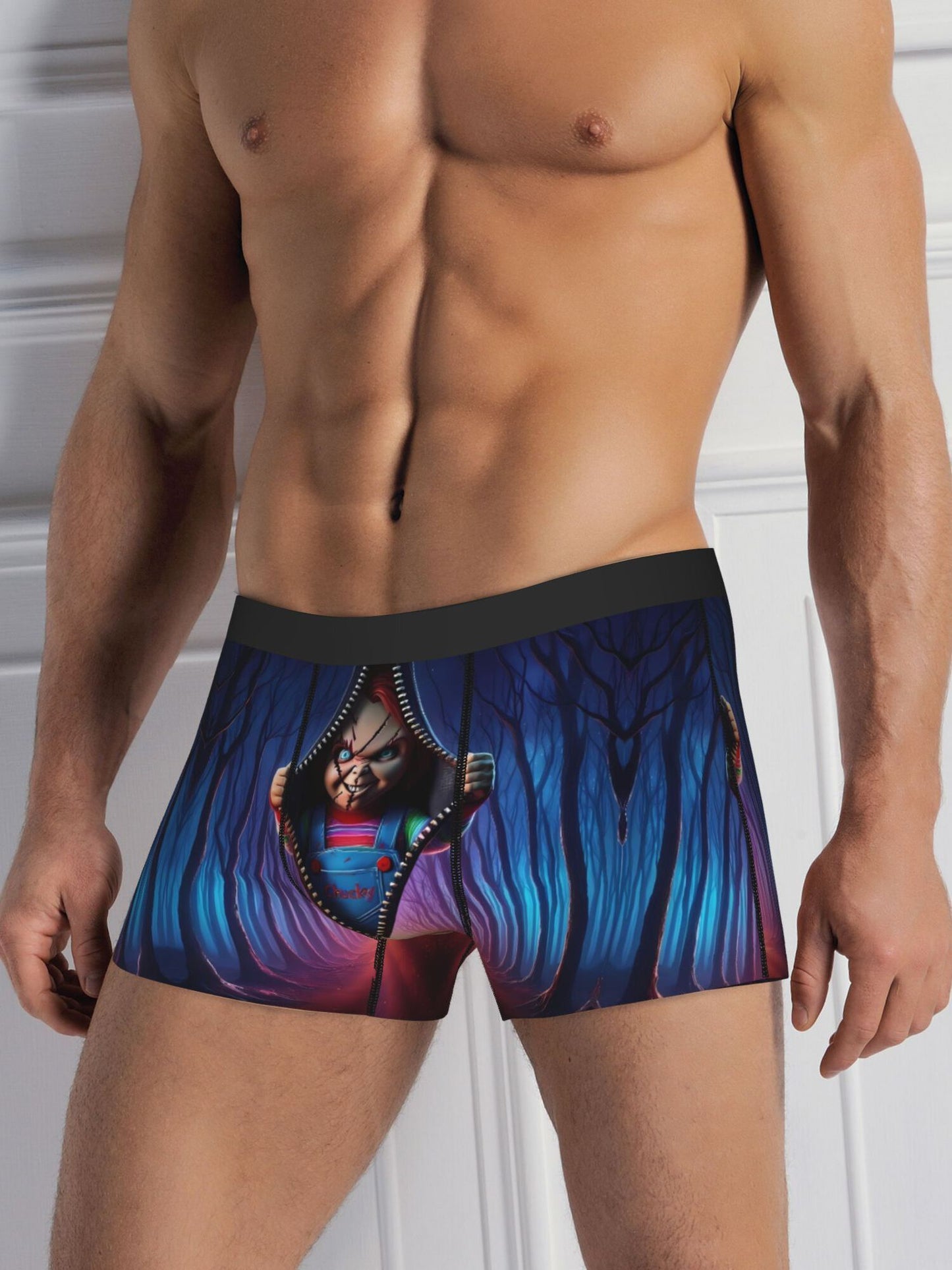 Men's Horror Movie Graphic Boxer Briefs Stretch