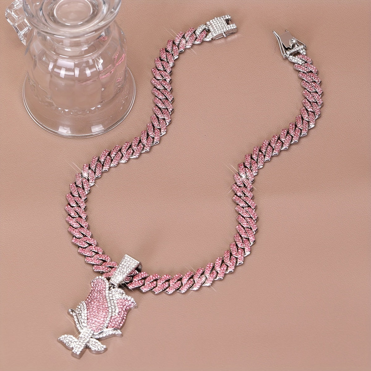 Ladies Pendant Necklace Full Water Drill Stones