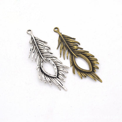 Metal accessories/feather （2pcs）Size: 72mm*28mm