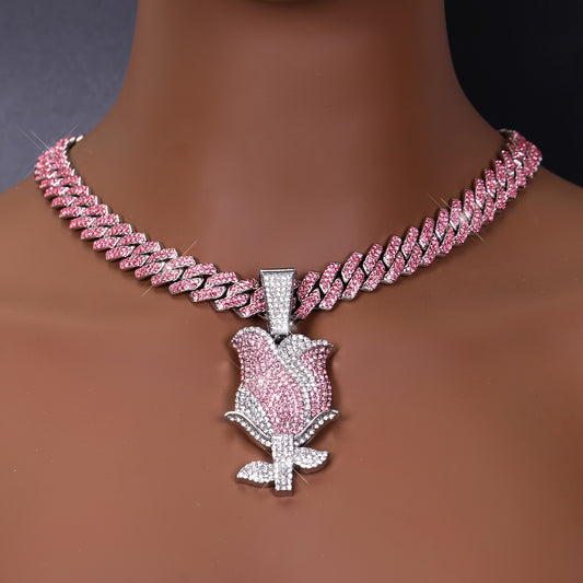 Ladies Pendant Necklace Full Water Drill Stones