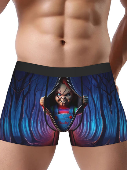 Men's Horror Movie Graphic Boxer Briefs Stretch