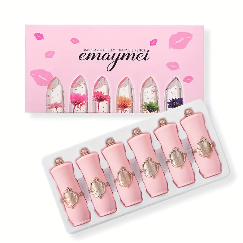 6pcs Transparent Petal Lipstick Set Which Can Lips For A Long Time And Prevent A Necessary Cosmetics