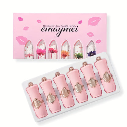 6pcs Transparent Petal Lipstick Set Which Can Lips For A Long Time And Prevent A Necessary Cosmetics