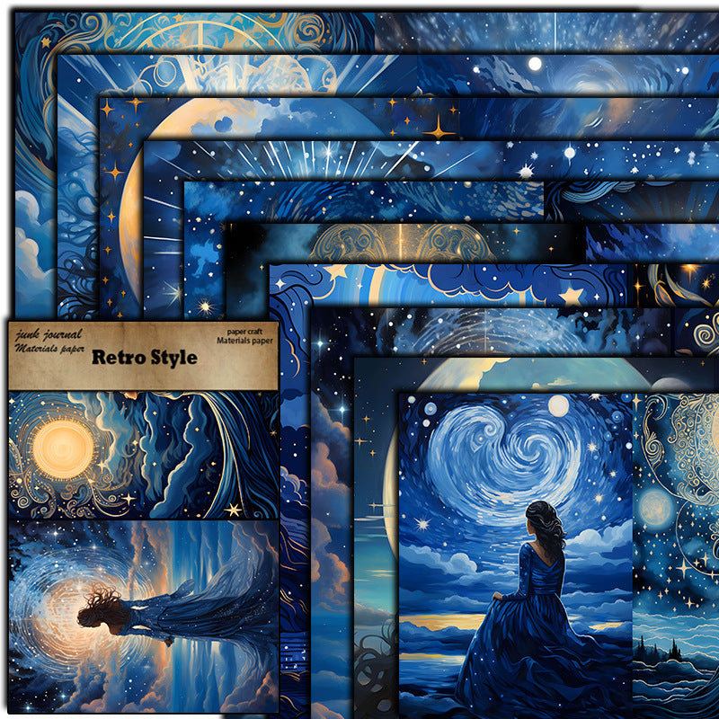 Blue Moon God Material Paper 10pcs 14*20cm