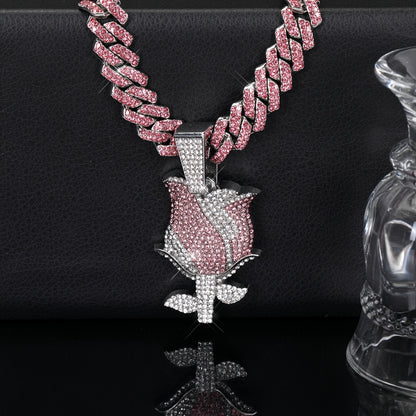 Ladies Pendant Necklace Full Water Drill Stones