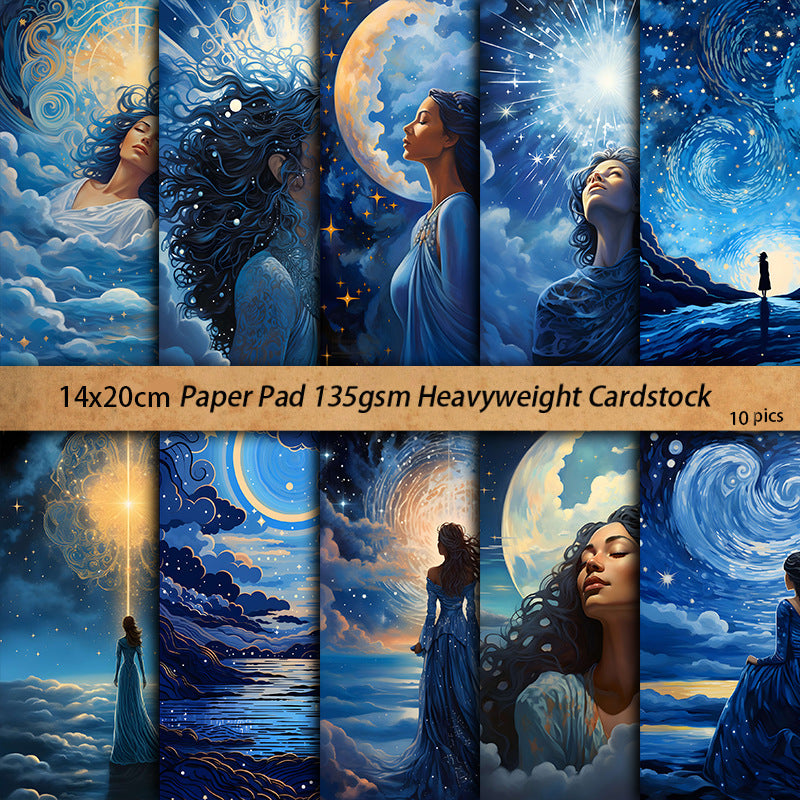 Blue Moon God Material Paper 10pcs 14*20cm