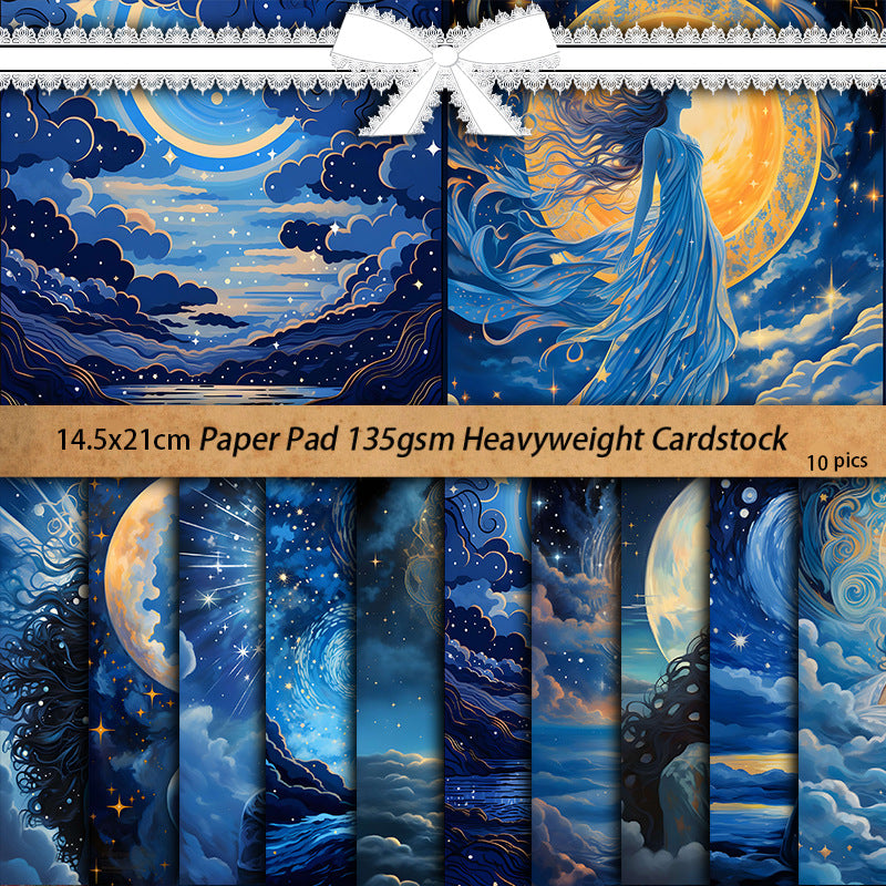 Blue Moon God Material Paper 10pcs 14*20cm