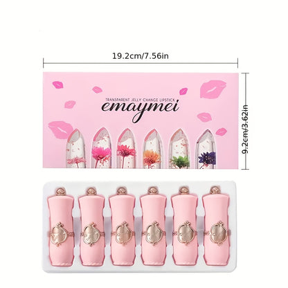 6pcs Transparent Petal Lipstick Set Which Can Lips For A Long Time And Prevent A Necessary Cosmetics