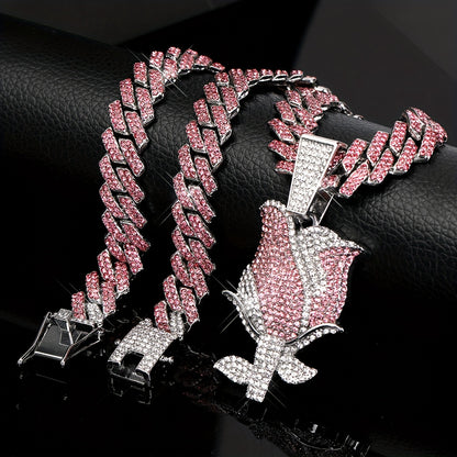 Ladies Pendant Necklace Full Water Drill Stones