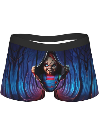 Men's Horror Movie Graphic Boxer Briefs Stretch