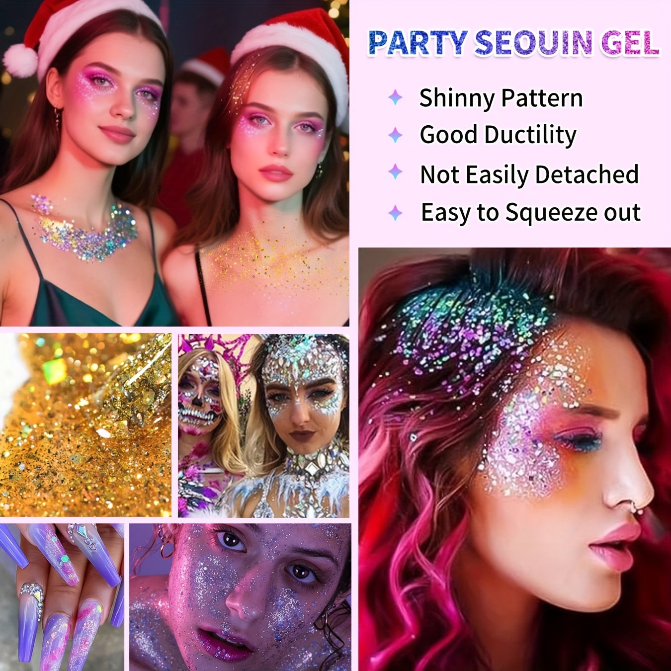 Face Glitter Body Glitter Transparent White Glitter Gel