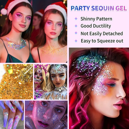 Face Glitter Body Glitter Transparent White Glitter Gel