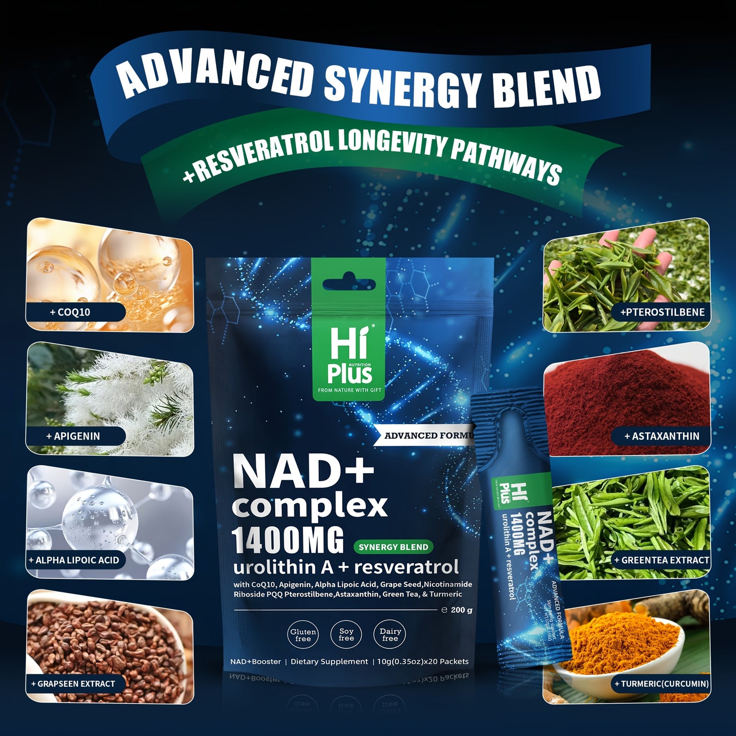 NAD+ 1400 for MG - High-performance Liposomal NAD+ Complex Energy