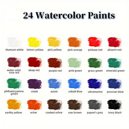 Watercolor  24 Vibrant Colors in 0.3oz Tubes