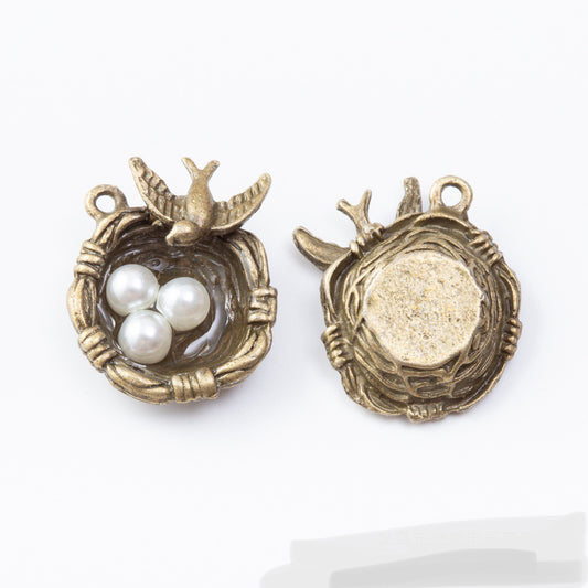 Metal Accessories Mini Bird Nest  Size：24*20*9mm